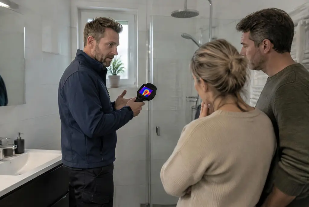Lekdetectie Beverwijk – specialist legt bevindingen uit aan bewoner